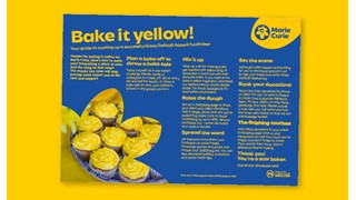Graphic of bake it yellow how to guide on a yellow background